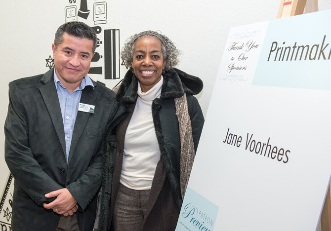 1. Miquel Rivera, chair of printmaking at KCAI, with Jacqueline Chanda, president of KCAI