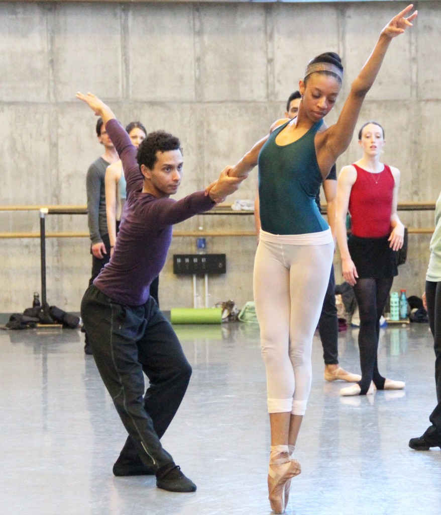 Whitney Huell and Lamin Pereira rehearse Edwaard Liang's Wunderland, which also forms part of the KCB's Spring Program / Photo courtesy KC Ballet
