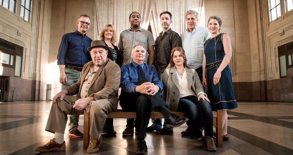 KC Actors Theatre: (Front row) Victor Raider-Wexler, Gregg Markowski and Cinnamon Schultz (back row) Darren Sextro, Jan Rogge, Alex Murphy, Brian Paulette, John Rensenhouse and Sarah M. Oliver