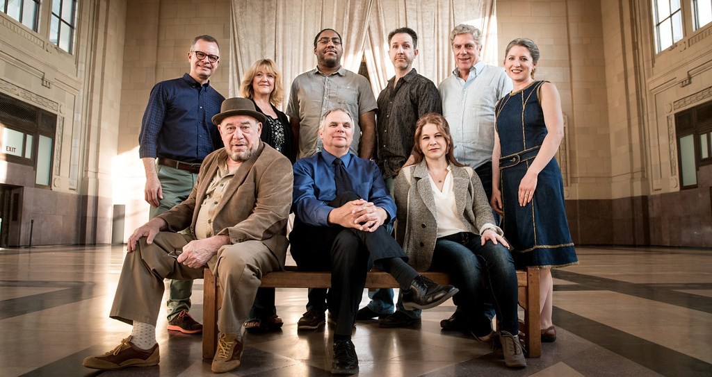 KC Actors Theatre: (Front row) Victor Raider-Wexler, Gregg Markowski and Cinnamon Schultz (back row) Darren Sextro, Jan Rogge, Alex Murphy, Brian Paulette, John Rensenhouse and Sarah M. Oliver 